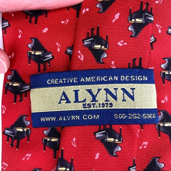 Alynn  I Red Piano NeckTie - Picture 3 of 5